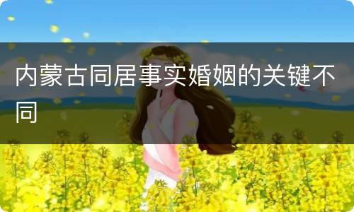 内蒙古同居事实婚姻的关键不同