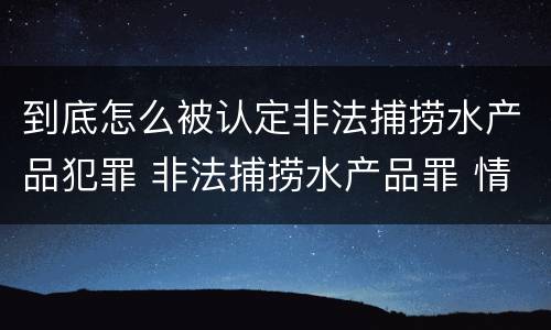 到底怎么被认定非法捕捞水产品犯罪 非法捕捞水产品罪 情节严重