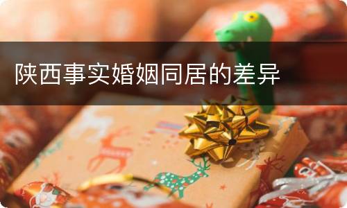 陕西事实婚姻同居的差异