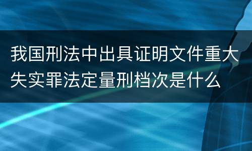 我国刑法中出具证明文件重大失实罪法定量刑档次是什么