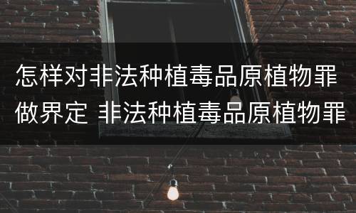 怎样对非法种植毒品原植物罪做界定 非法种植毒品原植物罪情节严重的三种情形是什么