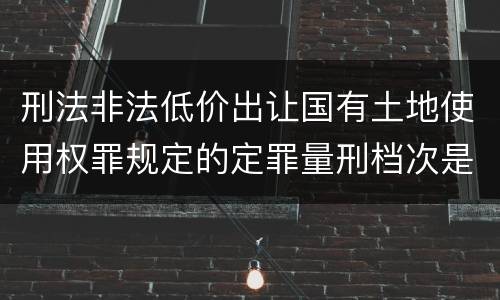 刑法非法低价出让国有土地使用权罪规定的定罪量刑档次是多少