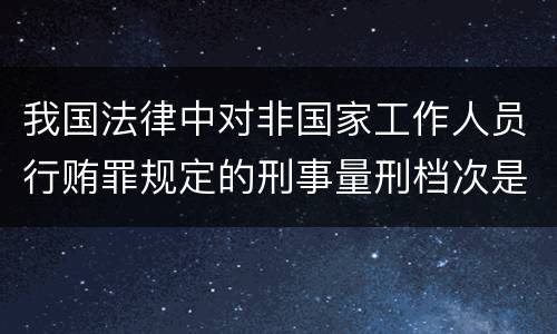 我国法律中对非国家工作人员行贿罪规定的刑事量刑档次是什么
