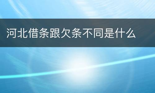 河北借条跟欠条不同是什么