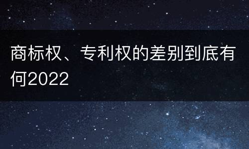 商标权、专利权的差别到底有何2022