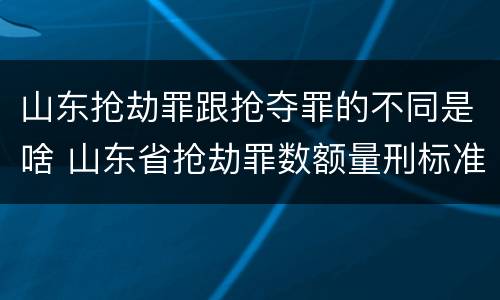 山东抢劫罪跟抢夺罪的不同是啥 山东省抢劫罪数额量刑标准