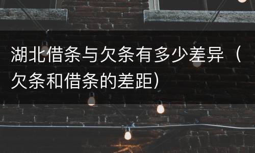 湖北借条与欠条有多少差异（欠条和借条的差距）