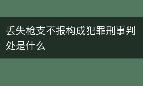 丢失枪支不报构成犯罪刑事判处是什么