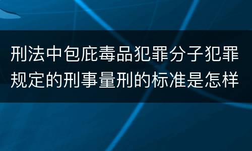 刑法中包庇毒品犯罪分子犯罪规定的刑事量刑的标准是怎样的