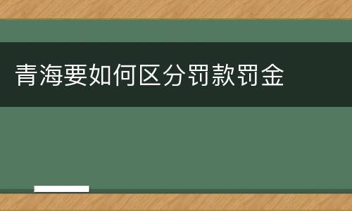 青海要如何区分罚款罚金