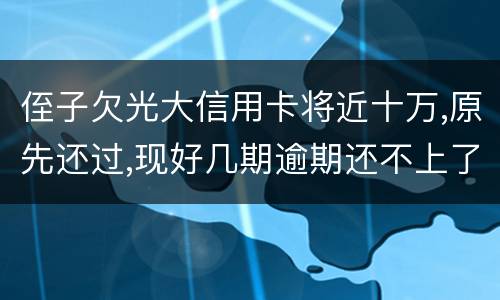 侄子欠光大信用卡将近十万,原先还过,现好几期逾期还不上了,现在把人抓进去了怎么办