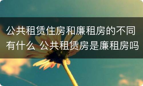 公共租赁住房和廉租房的不同有什么 公共租赁房是廉租房吗