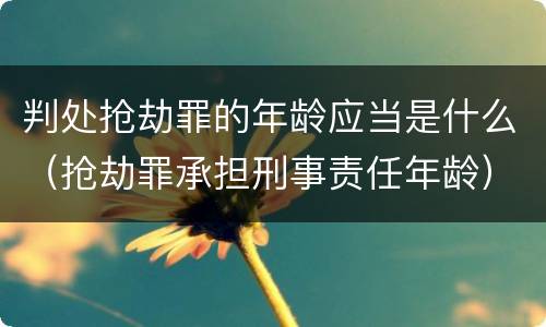 判处抢劫罪的年龄应当是什么（抢劫罪承担刑事责任年龄）