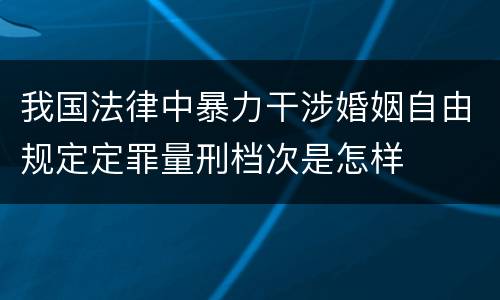 我国法律中暴力干涉婚姻自由规定定罪量刑档次是怎样
