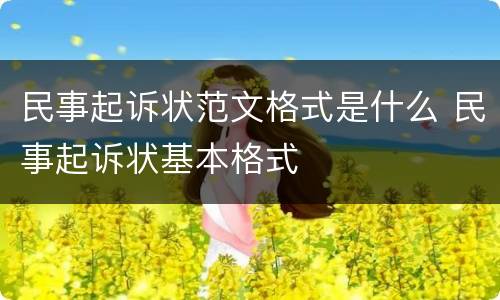 民事起诉状范文格式是什么 民事起诉状基本格式