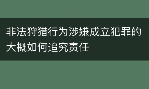 非法狩猎行为涉嫌成立犯罪的大概如何追究责任