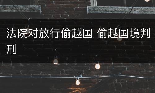 法院对放行偷越国 偷越国境判刑