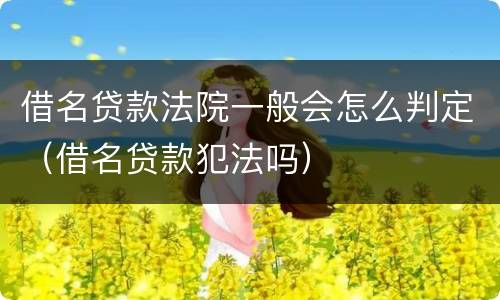 借名贷款法院一般会怎么判定（借名贷款犯法吗）