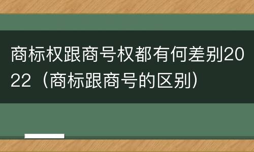 商标权跟商号权都有何差别2022（商标跟商号的区别）