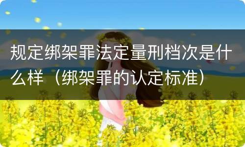 规定绑架罪法定量刑档次是什么样（绑架罪的认定标准）