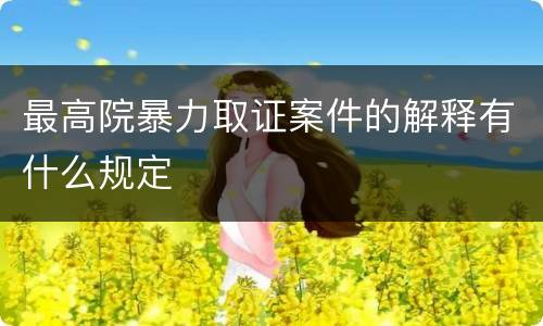 最高院暴力取证案件的解释有什么规定