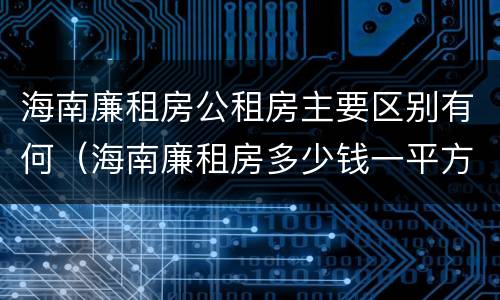 海南廉租房公租房主要区别有何（海南廉租房多少钱一平方）