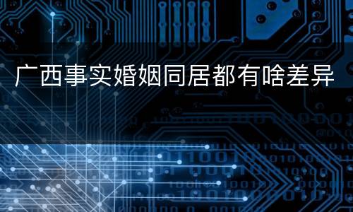 广西事实婚姻同居都有啥差异