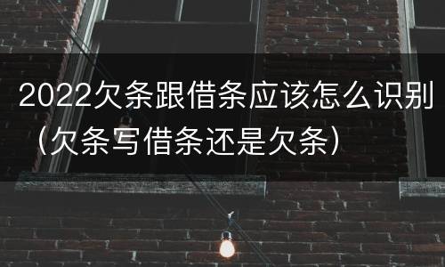 2022欠条跟借条应该怎么识别（欠条写借条还是欠条）
