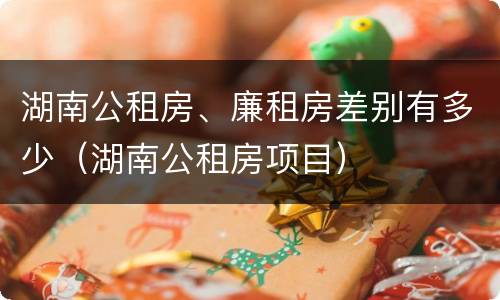 湖南公租房、廉租房差别有多少（湖南公租房项目）