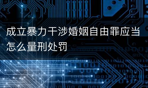 成立暴力干涉婚姻自由罪应当怎么量刑处罚