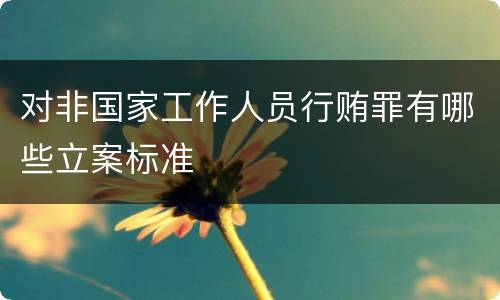 对非国家工作人员行贿罪有哪些立案标准