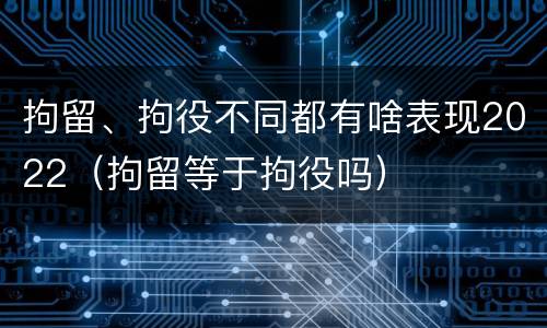 拘留、拘役不同都有啥表现2022（拘留等于拘役吗）