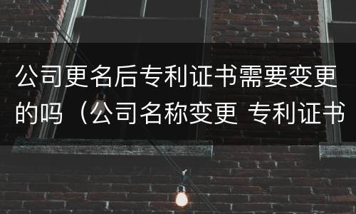 公司更名后专利证书需要变更的吗（公司名称变更 专利证书要改吗）