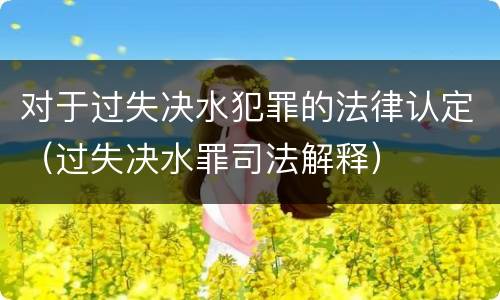 对于过失决水犯罪的法律认定（过失决水罪司法解释）