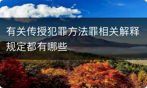 有关传授犯罪方法罪相关解释规定都有哪些