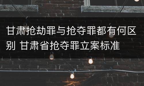 甘肃抢劫罪与抢夺罪都有何区别 甘肃省抢夺罪立案标准