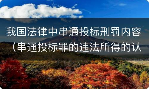 我国法律中串通投标刑罚内容（串通投标罪的违法所得的认定及法律规定）