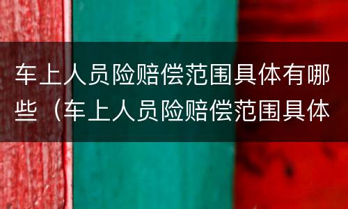 车上人员险赔偿范围具体有哪些（车上人员险赔偿范围具体有哪些内容）