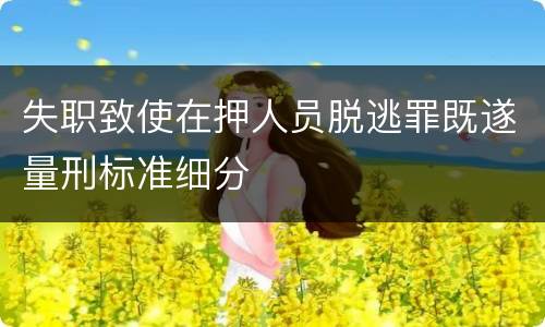 失职致使在押人员脱逃罪既遂量刑标准细分