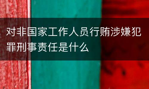 对非国家工作人员行贿涉嫌犯罪刑事责任是什么