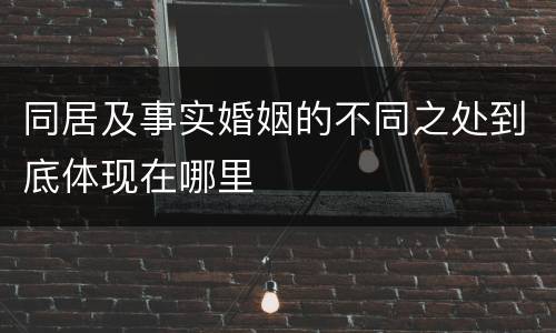 同居及事实婚姻的不同之处到底体现在哪里