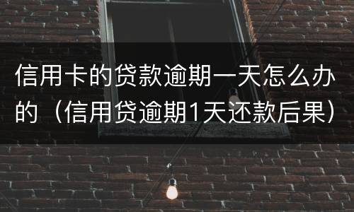 信用卡的贷款逾期一天怎么办的（信用贷逾期1天还款后果）