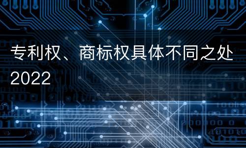 专利权、商标权具体不同之处2022