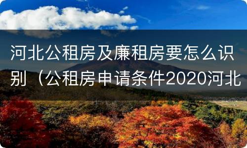 河北公租房及廉租房要怎么识别（公租房申请条件2020河北）