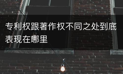 专利权跟著作权不同之处到底表现在哪里