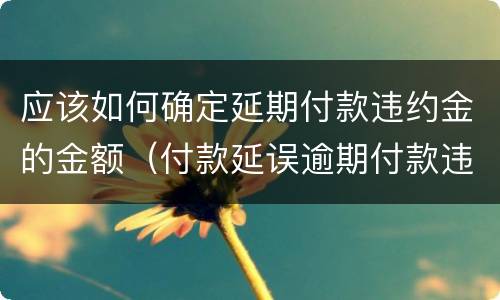 应该如何确定延期付款违约金的金额（付款延误逾期付款违约金的计算方法）