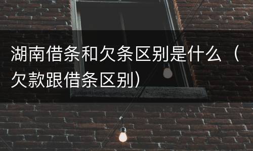 湖南借条和欠条区别是什么（欠款跟借条区别）