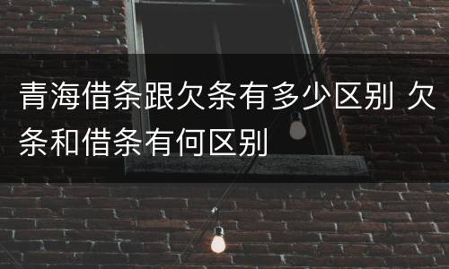 青海借条跟欠条有多少区别 欠条和借条有何区别