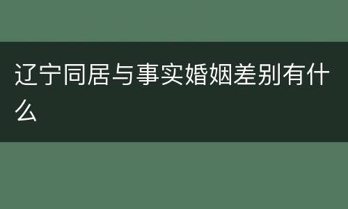 辽宁同居与事实婚姻差别有什么