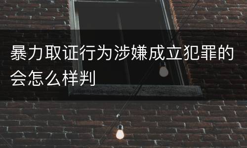 暴力取证行为涉嫌成立犯罪的会怎么样判